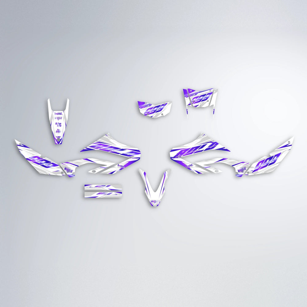 NEXUS Yamaha WR 125X graphics kit parts layout in Purple