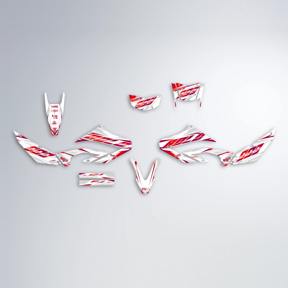 NEXUS Yamaha WR 125X graphics kit parts layout in Red