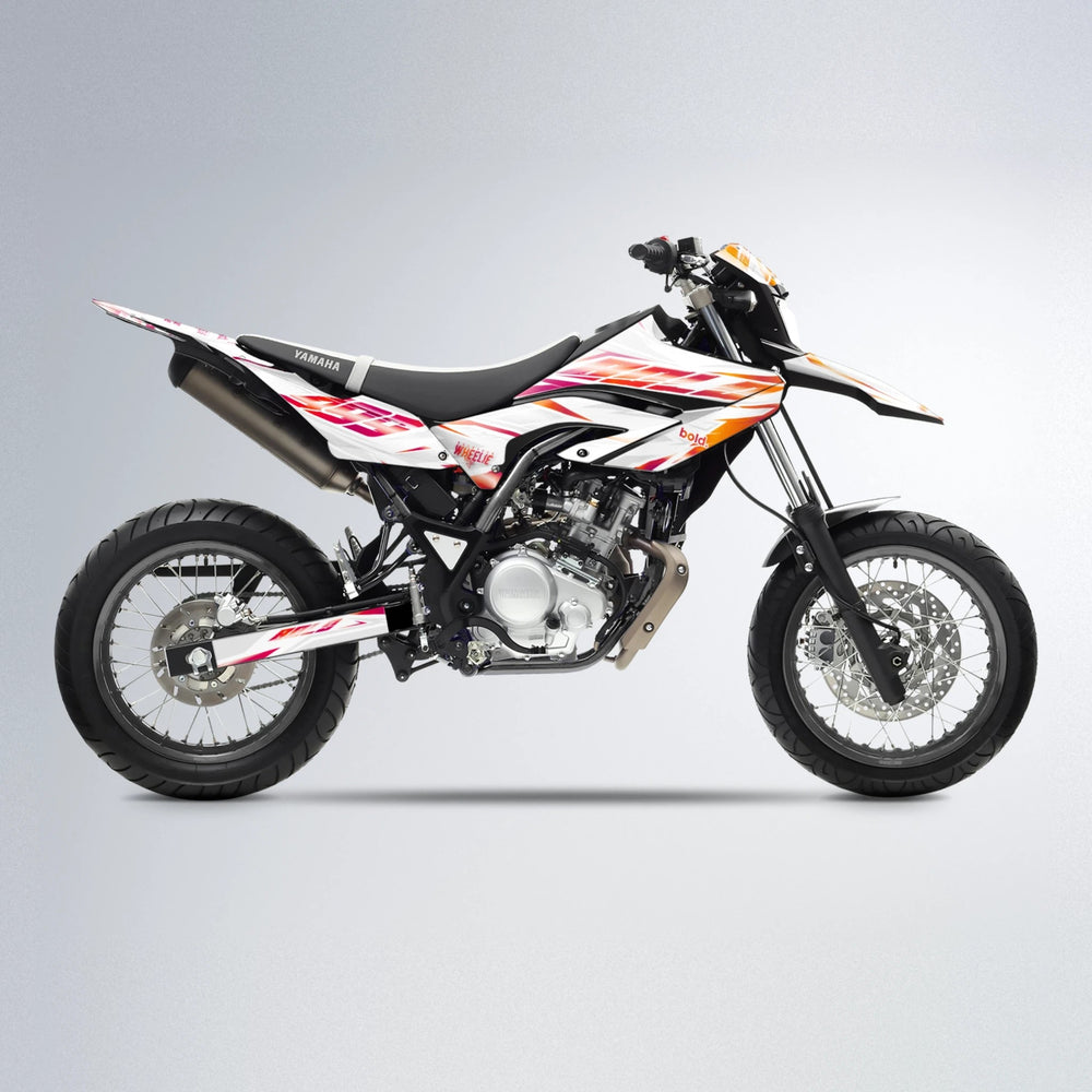 NEXUS Yamaha WR 125X supermoto graphics kit in Red & Orange
