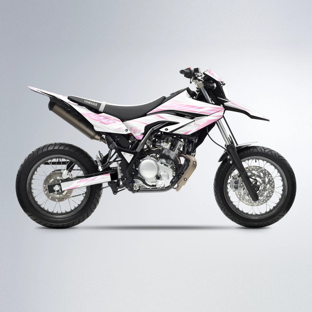 NEXUS Yamaha WR 125X supermoto graphics kit in Sakura Pink