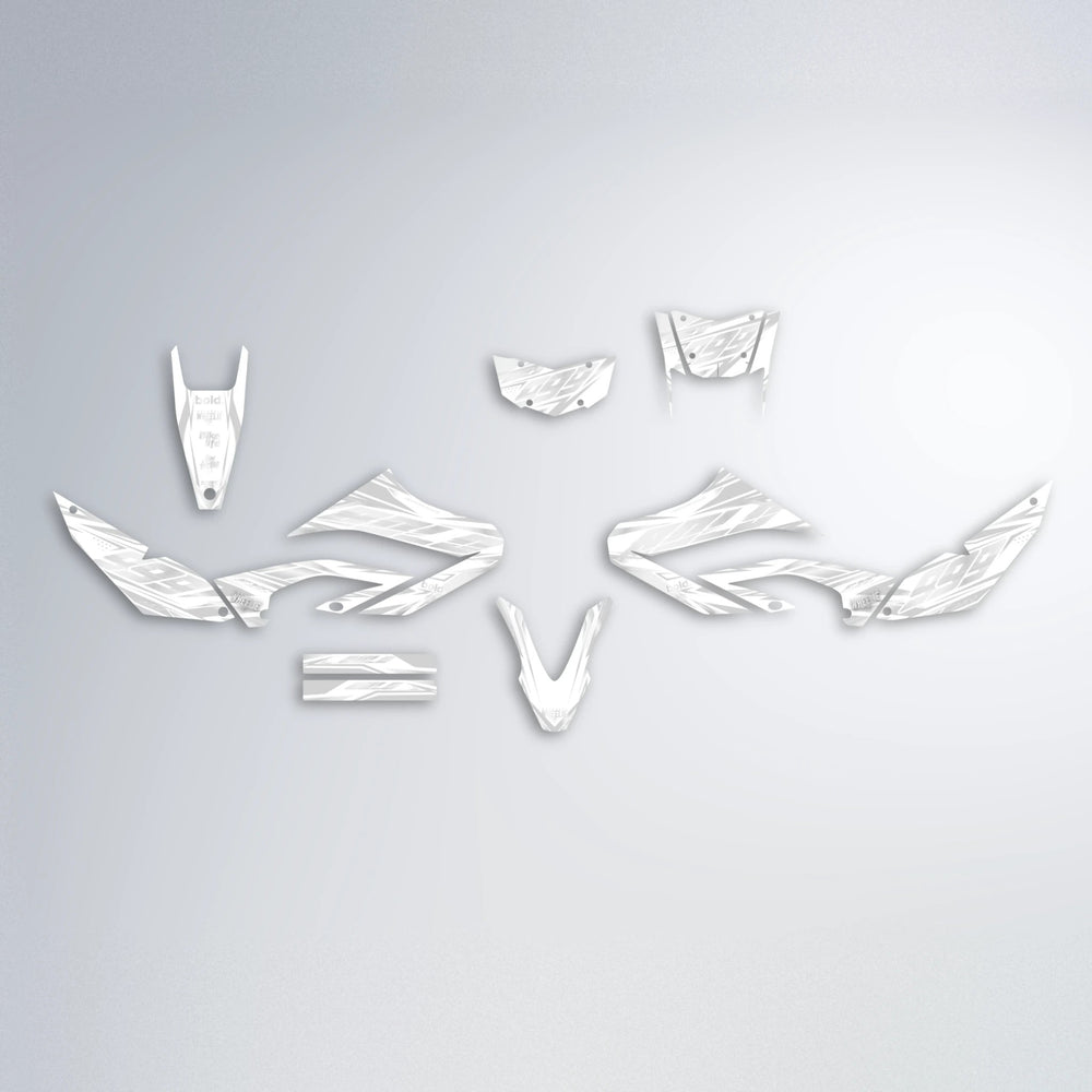 NEXUS Yamaha WR 125X graphics kit parts layout in White