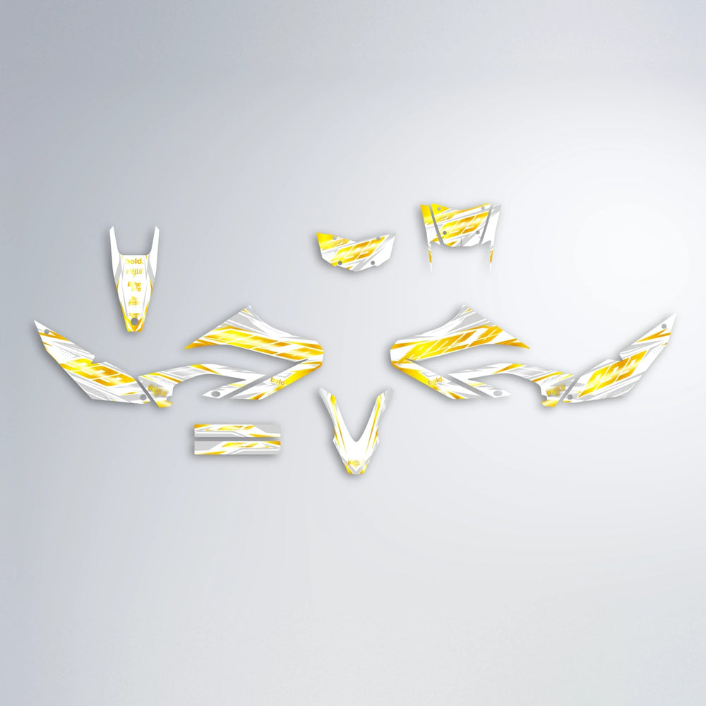 NEXUS Yamaha WR 125X graphics kit parts layout in Yellow