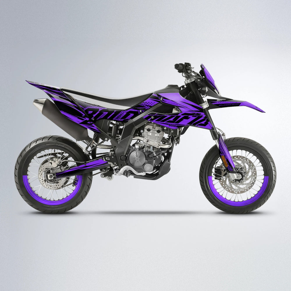 NIGHTFLARE Aprilia SX 125 supermoto graphics kit in Purple