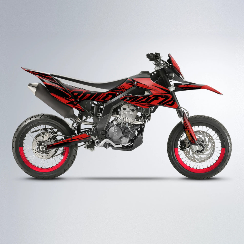 NIGHTFLARE Aprilia SX 125 supermoto graphics kit in Red