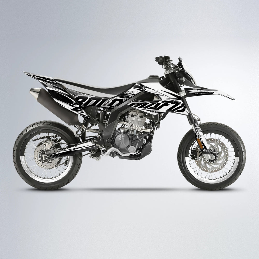 NIGHTFLARE Aprilia SX 125 supermoto graphics kit in White