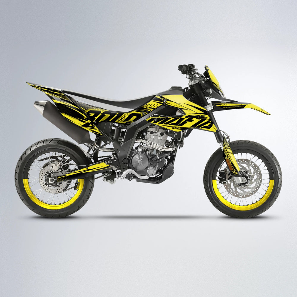 NIGHTFLARE Aprilia SX 125 supermoto graphics kit in Yellow