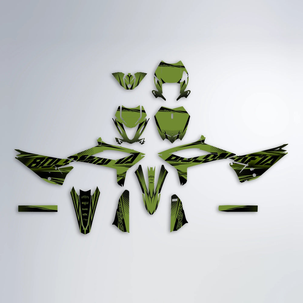 NIGHTFLARE Beta graphics kit parts layout in Olive