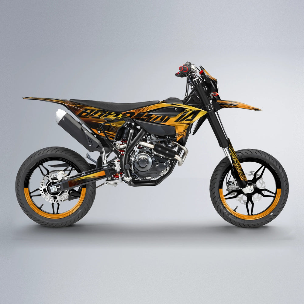 NIGHTFLARE Beta supermoto graphics kit in Orange & Yellow