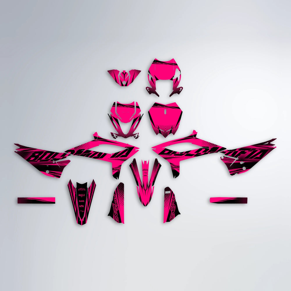 NIGHTFLARE Beta graphics kit parts layout in Pink