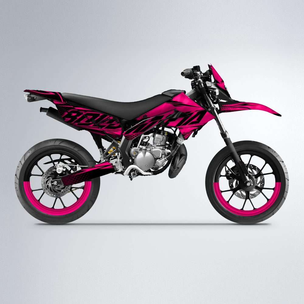 NIGHTFLARE Derbi Senda supermoto graphics kit in Custom Colour