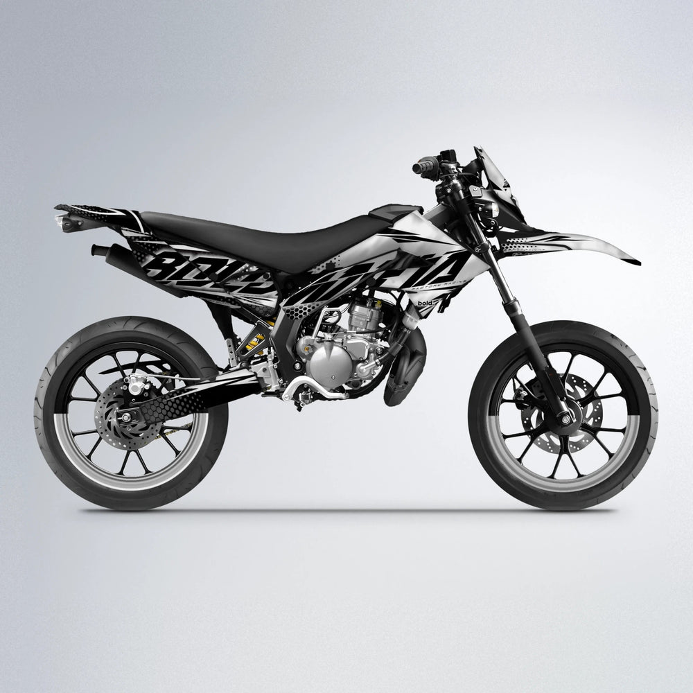 NIGHTFLARE Derbi Senda supermoto graphics kit in White