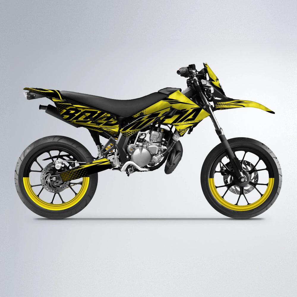 NIGHTFLARE Derbi Senda supermoto graphics kit in Yellow