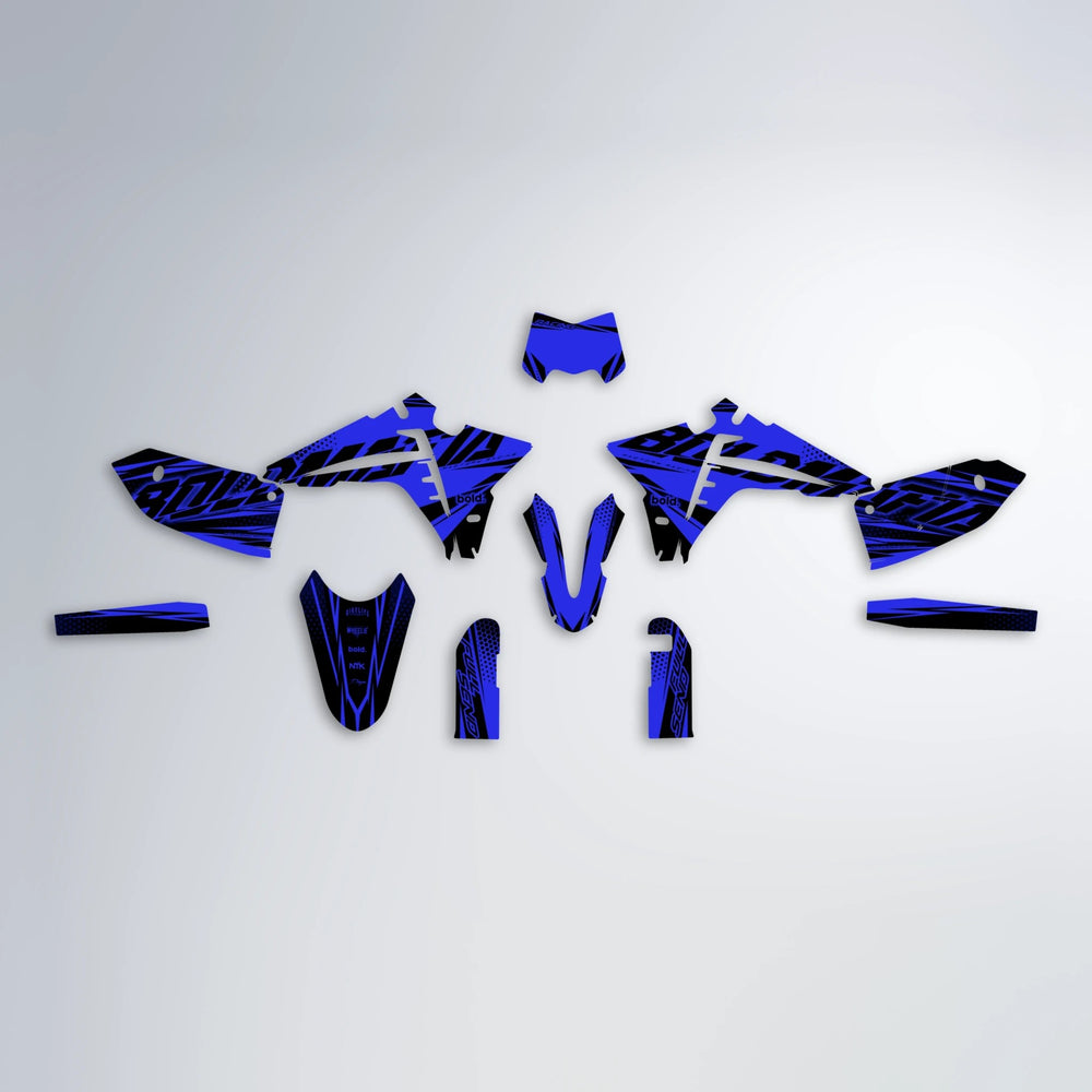 NIGHTFLARE Fantic graphics kit parts layout in Blue
