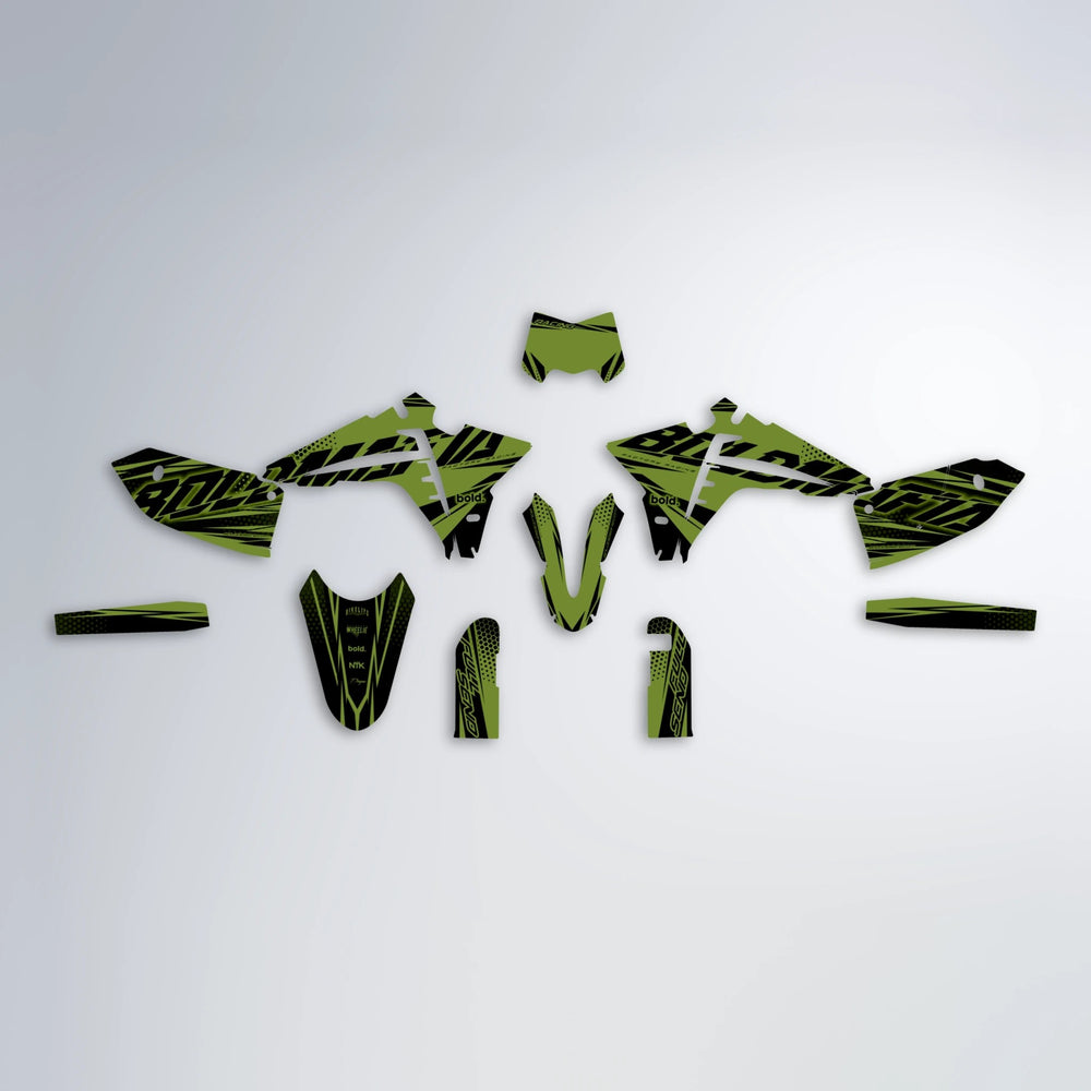 NIGHTFLARE Fantic graphics kit parts layout in Olive