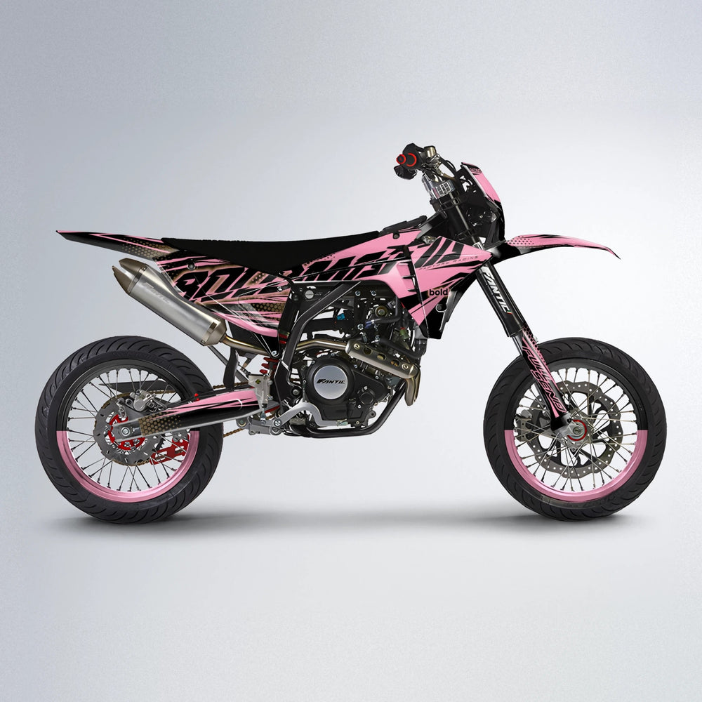 NIGHTFLARE Fantic supermoto graphics kit in Sakura Pink