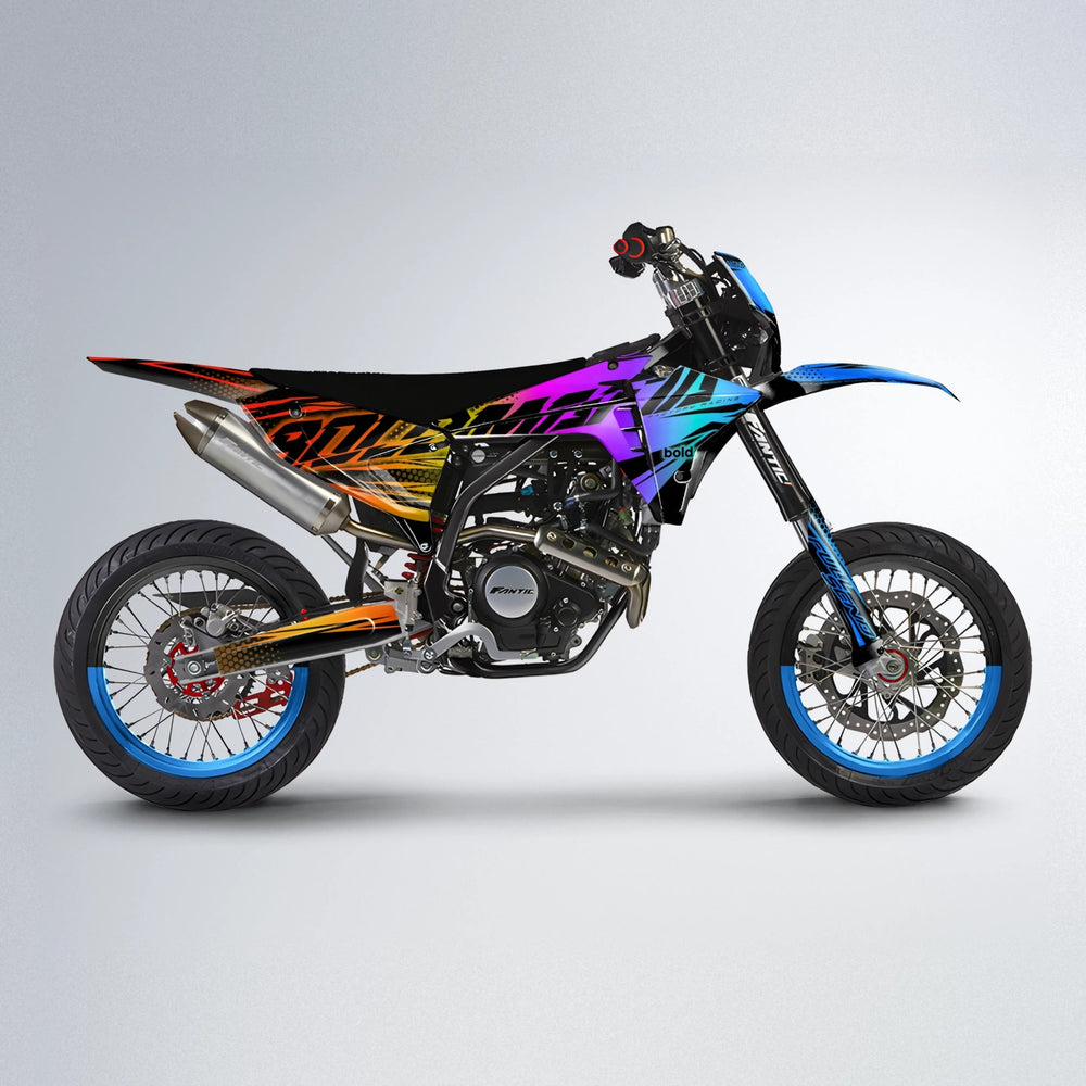 NIGHTFLARE Fantic supermoto graphics kit in Sunset Fade
