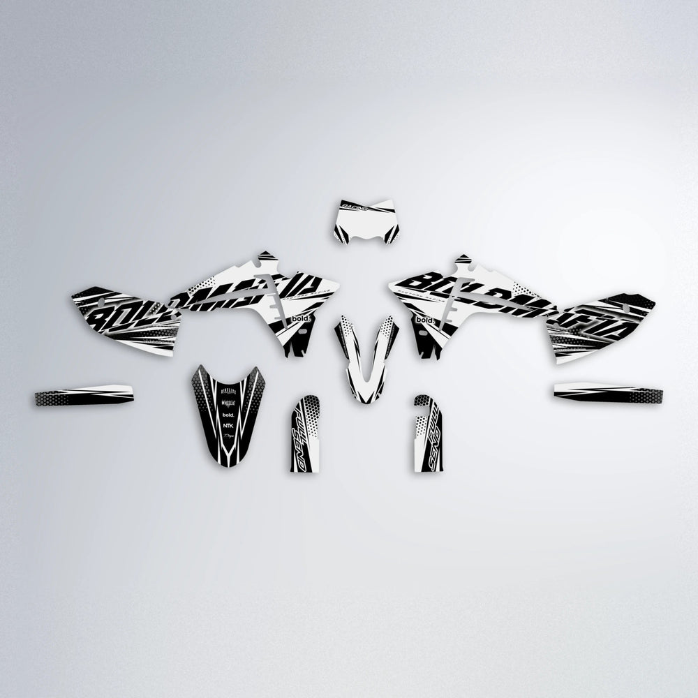 NIGHTFLARE Fantic graphics kit parts layout in White