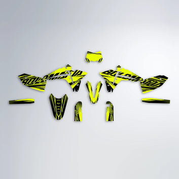 NIGHTFLARE Fantic graphics kit parts layout in Yellow