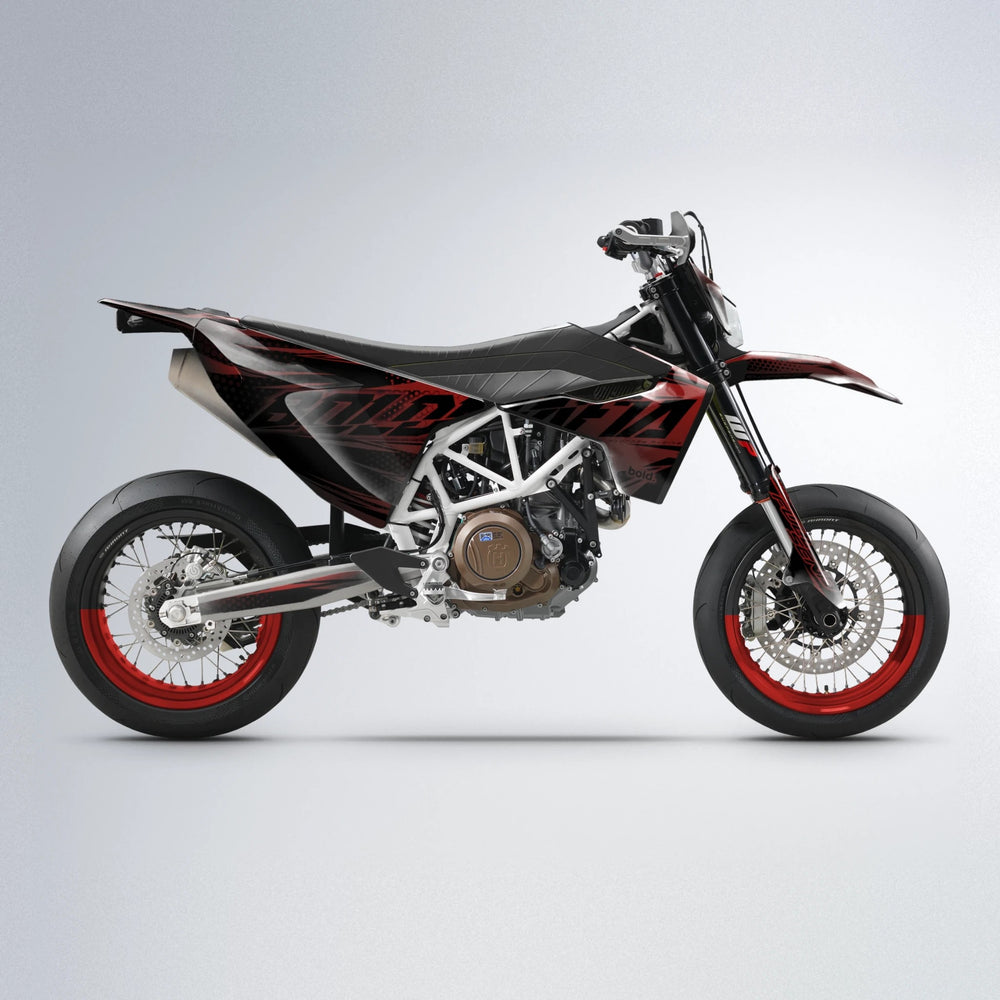 NIGHTFLARE Husqvarna 701 supermoto graphics kit in Black & Red