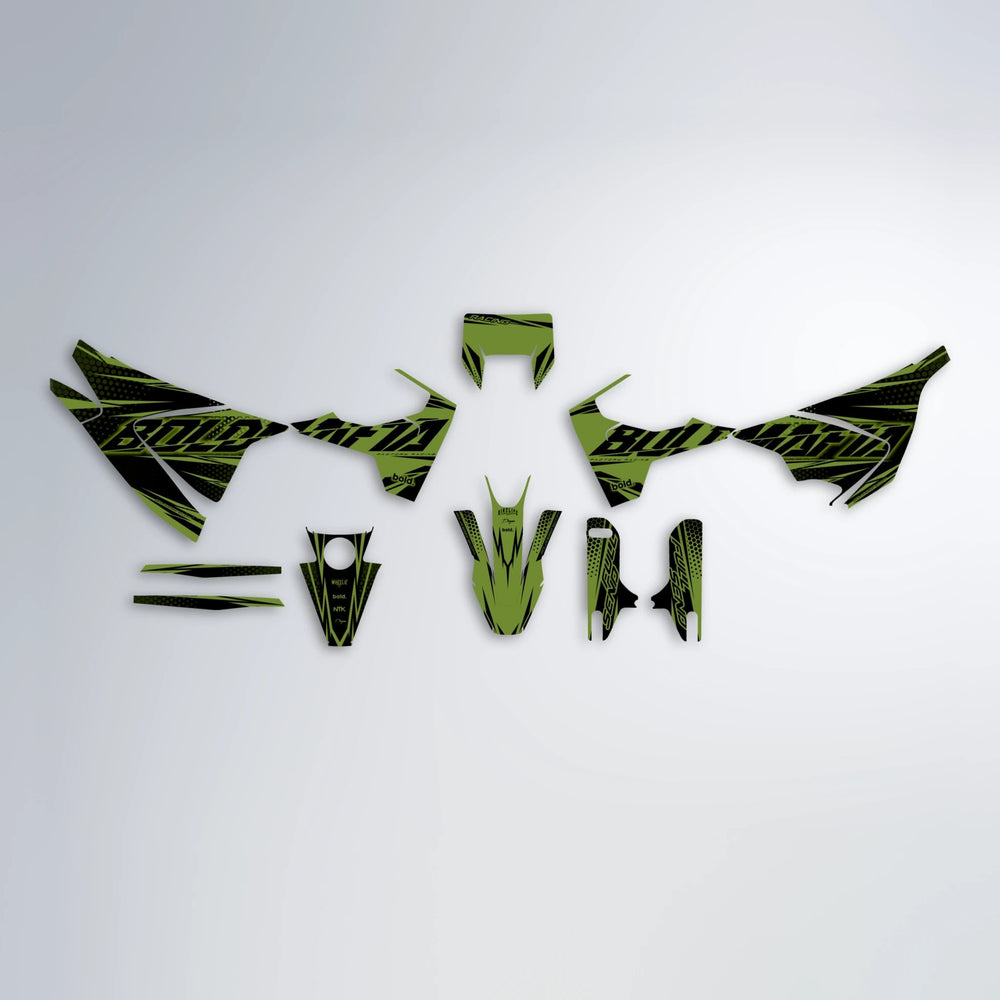 NIGHTFLARE Husqvarna 701 graphics kit parts layout in Olive