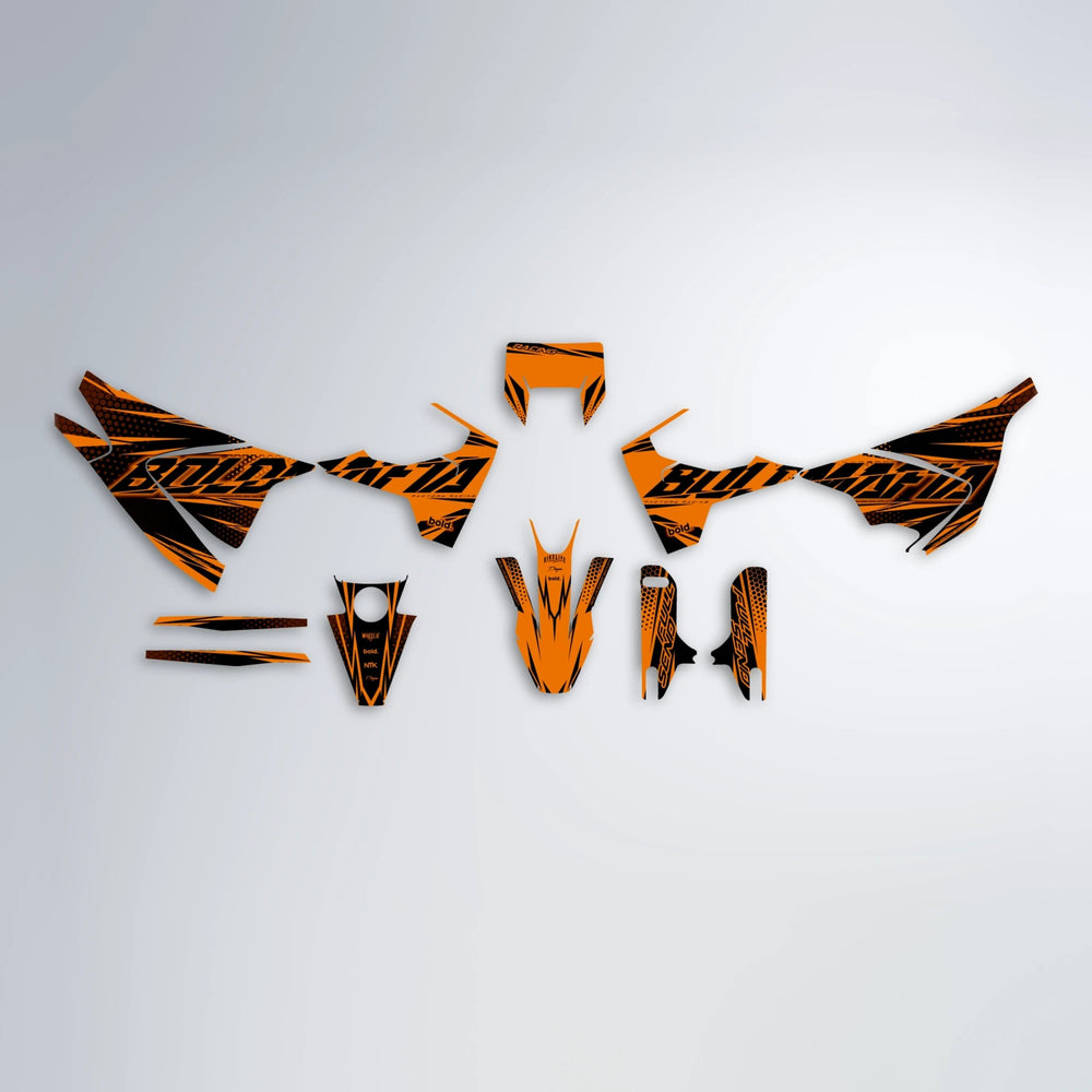 NIGHTFLARE Husqvarna 701 graphics kit parts layout in Orange
