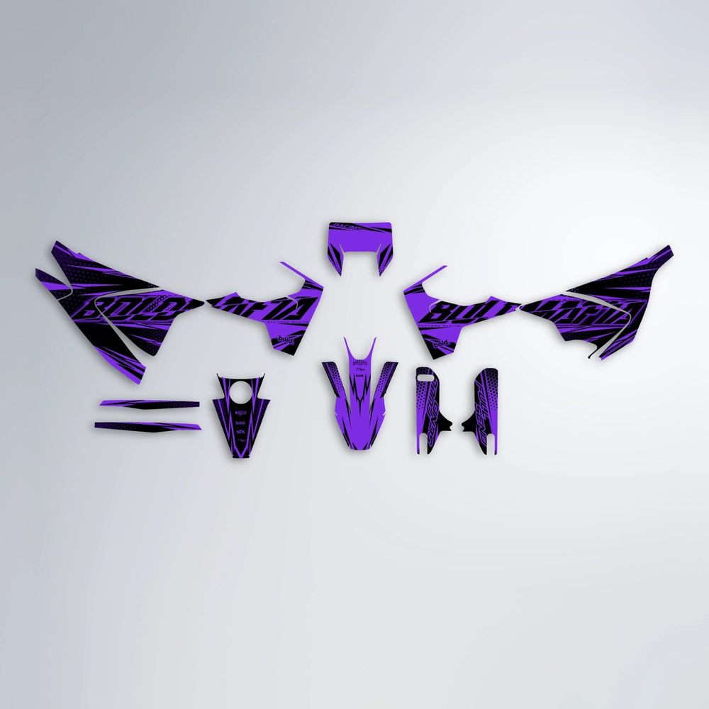 NIGHTFLARE Husqvarna 701 graphics kit parts layout in Purple