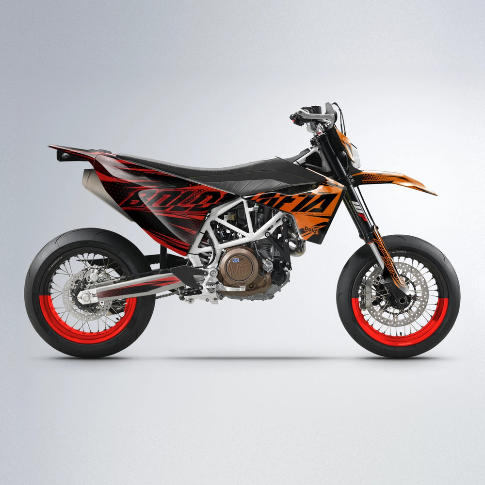 NIGHTFLARE Husqvarna 701 supermoto graphics kit in Red & Orange