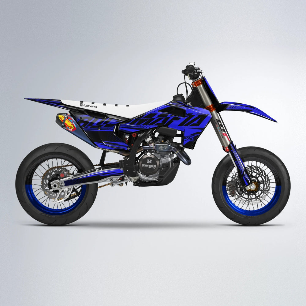 NIGHTFLARE Husqvarna FE/TE supermoto graphics kit in Blue