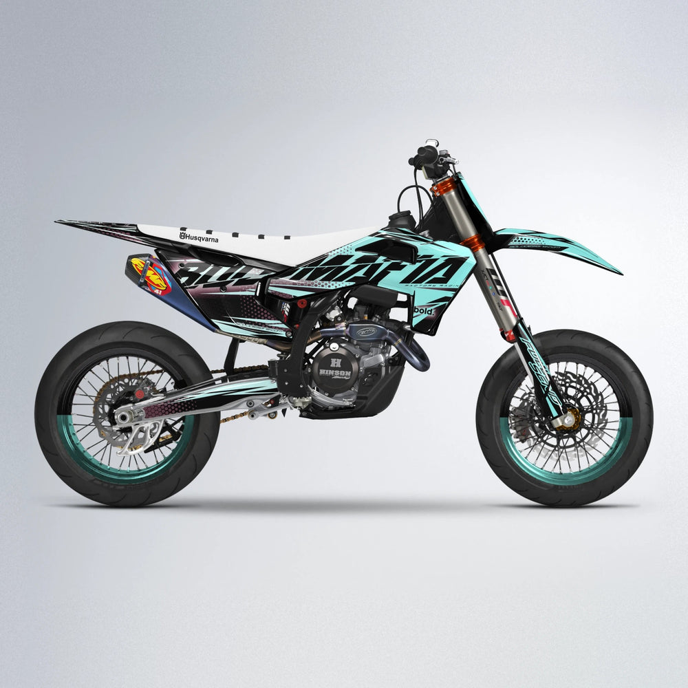 NIGHTFLARE Husqvarna FE/TE supermoto graphics kit in Mint