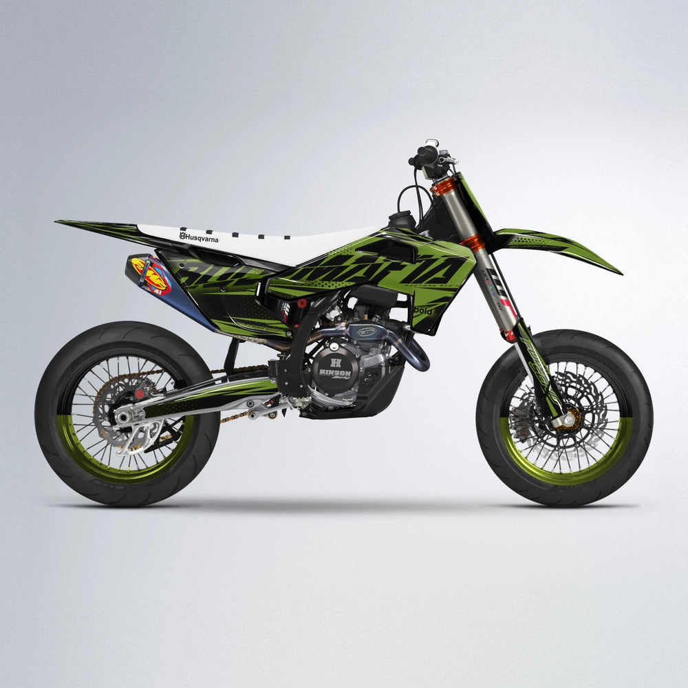 NIGHTFLARE Husqvarna FE/TE supermoto graphics kit in Olive