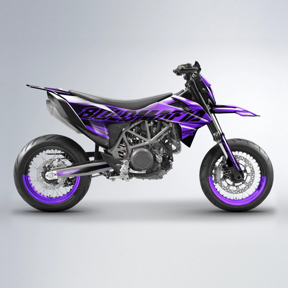 NIGHTFLARE KTM SMC 690 supermoto graphics kit in Purple