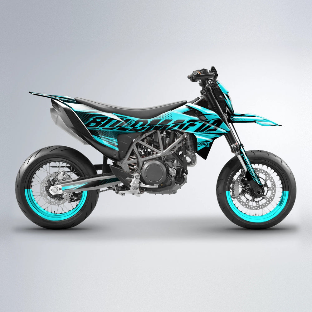 NIGHTFLARE KTM SMC 690 supermoto graphics kit in Teal