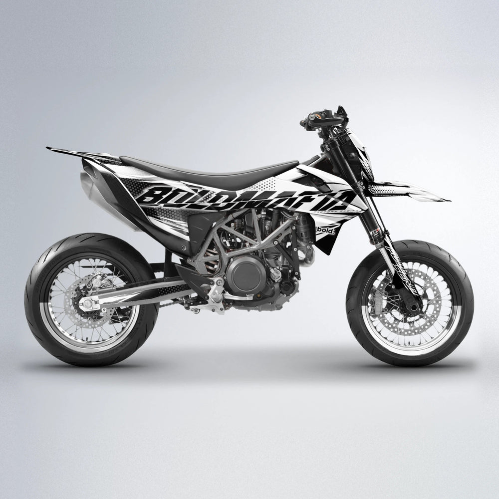 NIGHTFLARE KTM SMC 690 supermoto graphics kit in White