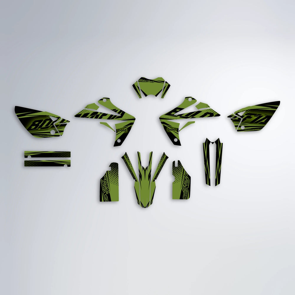 NIGHTFLARE Rieju MRT graphics kit parts layout in Olive