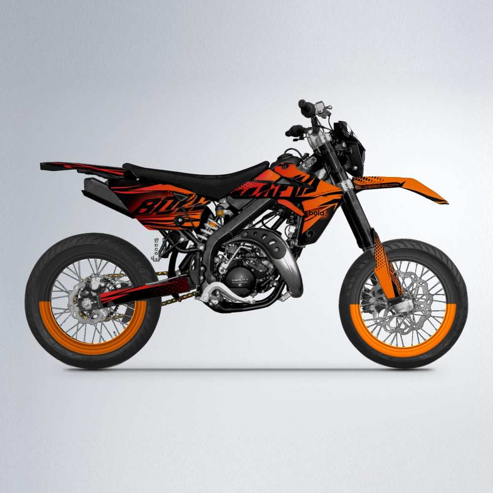 NIGHTFLARE Rieju MRT supermoto graphics kit in Red & Orange