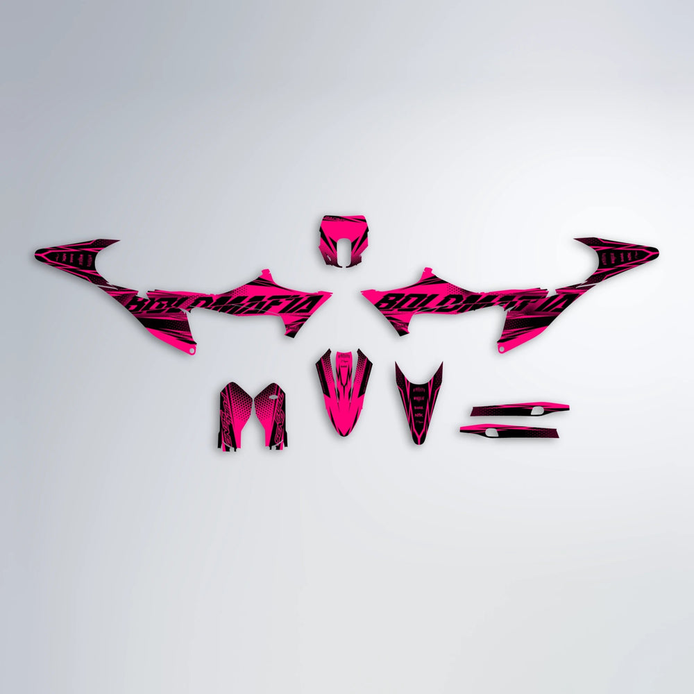 NIGHTFLARE Stark Varg MX graphics kit parts layout in Custom Colour