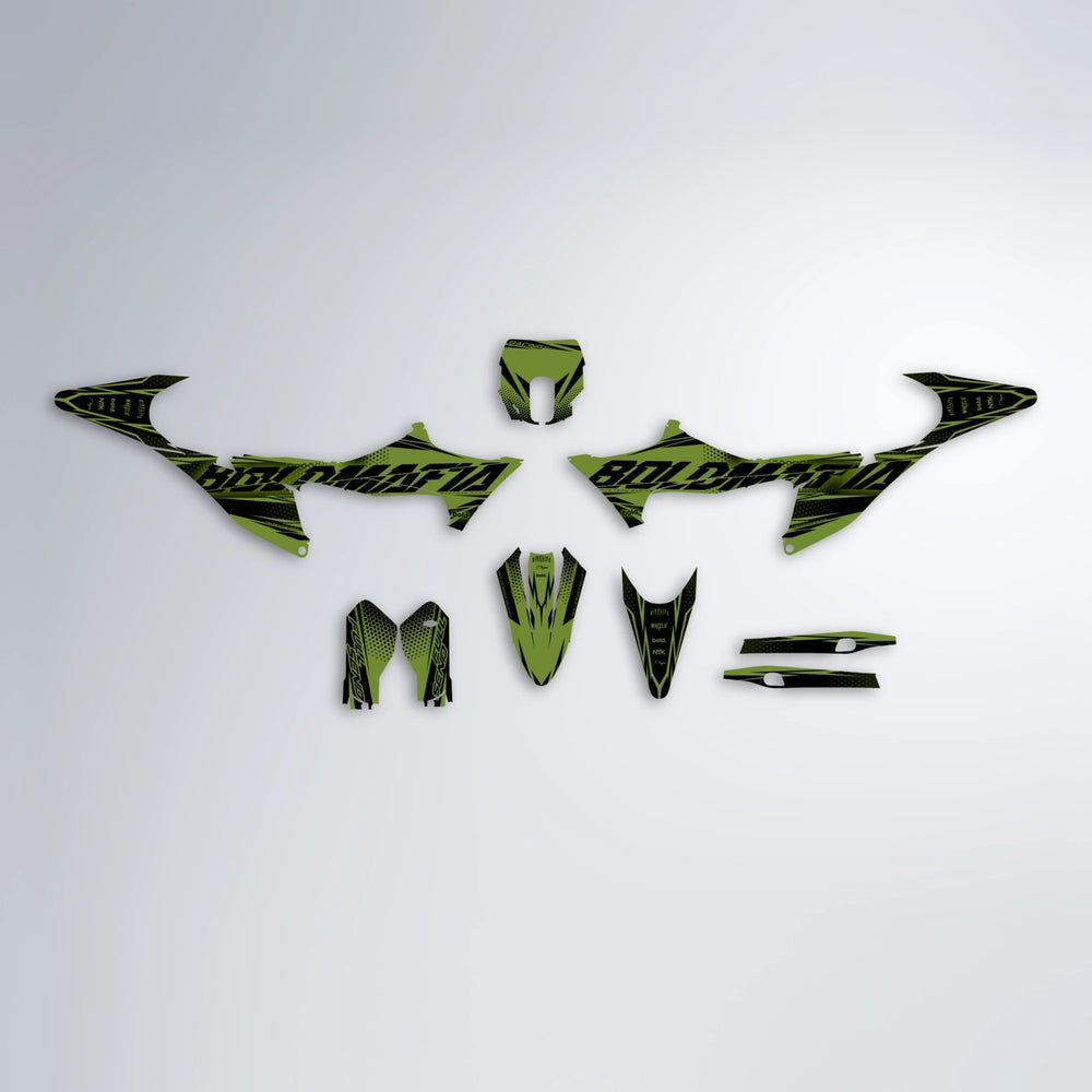 NIGHTFLARE Stark Varg SM graphics kit parts layout in Olive