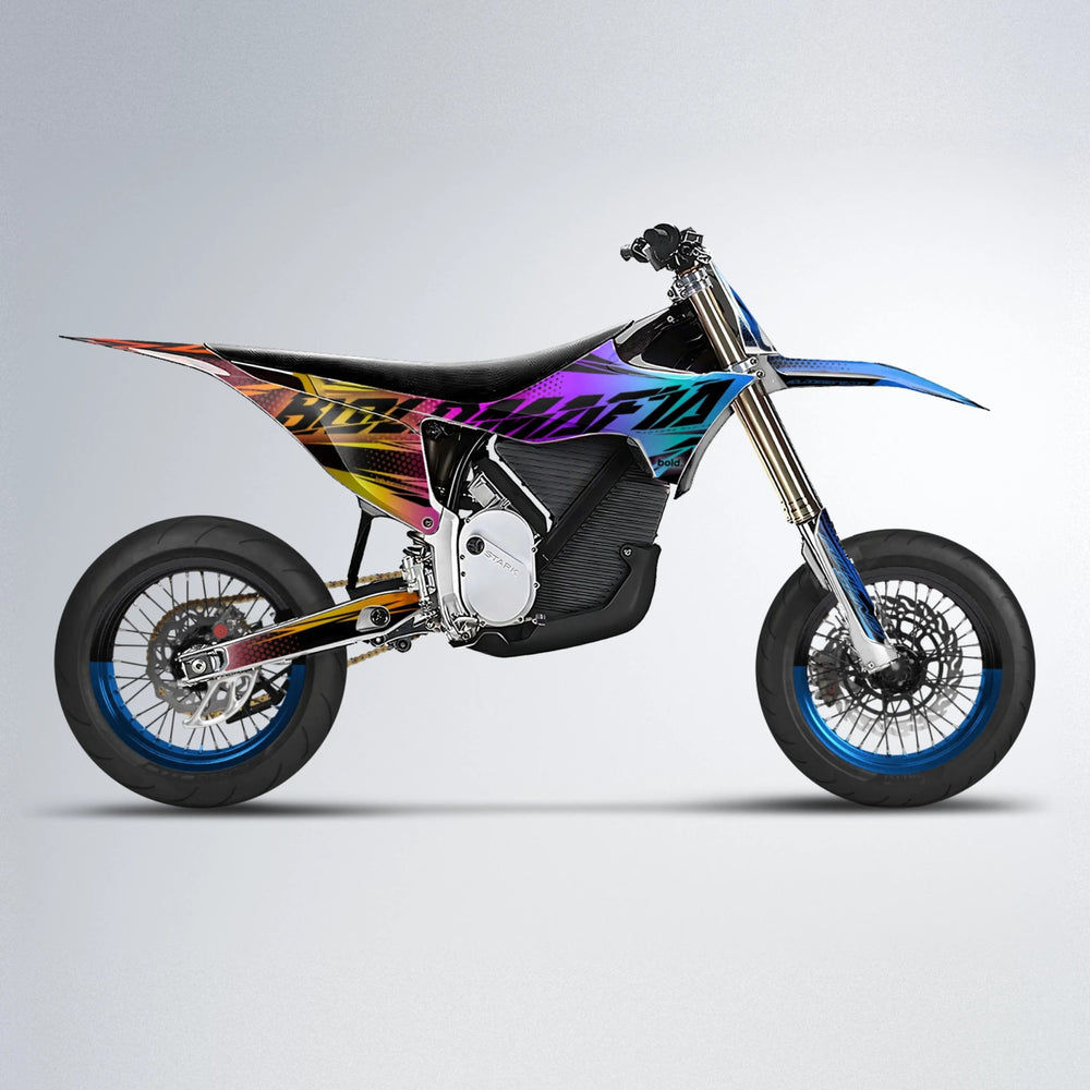 NIGHTFLARE Stark Varg SM supermoto graphics kit in Sunset Fade