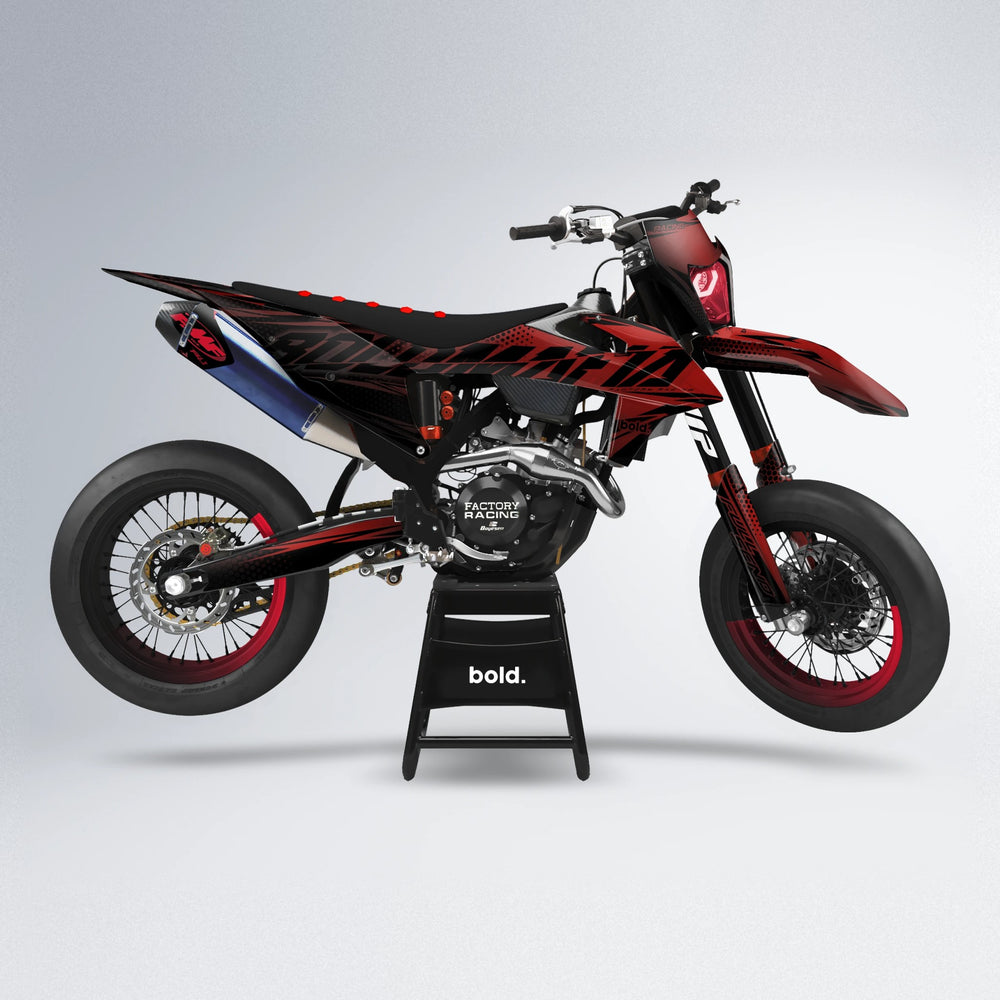 NIGHTFLARE supermoto graphics kit in Black & Red