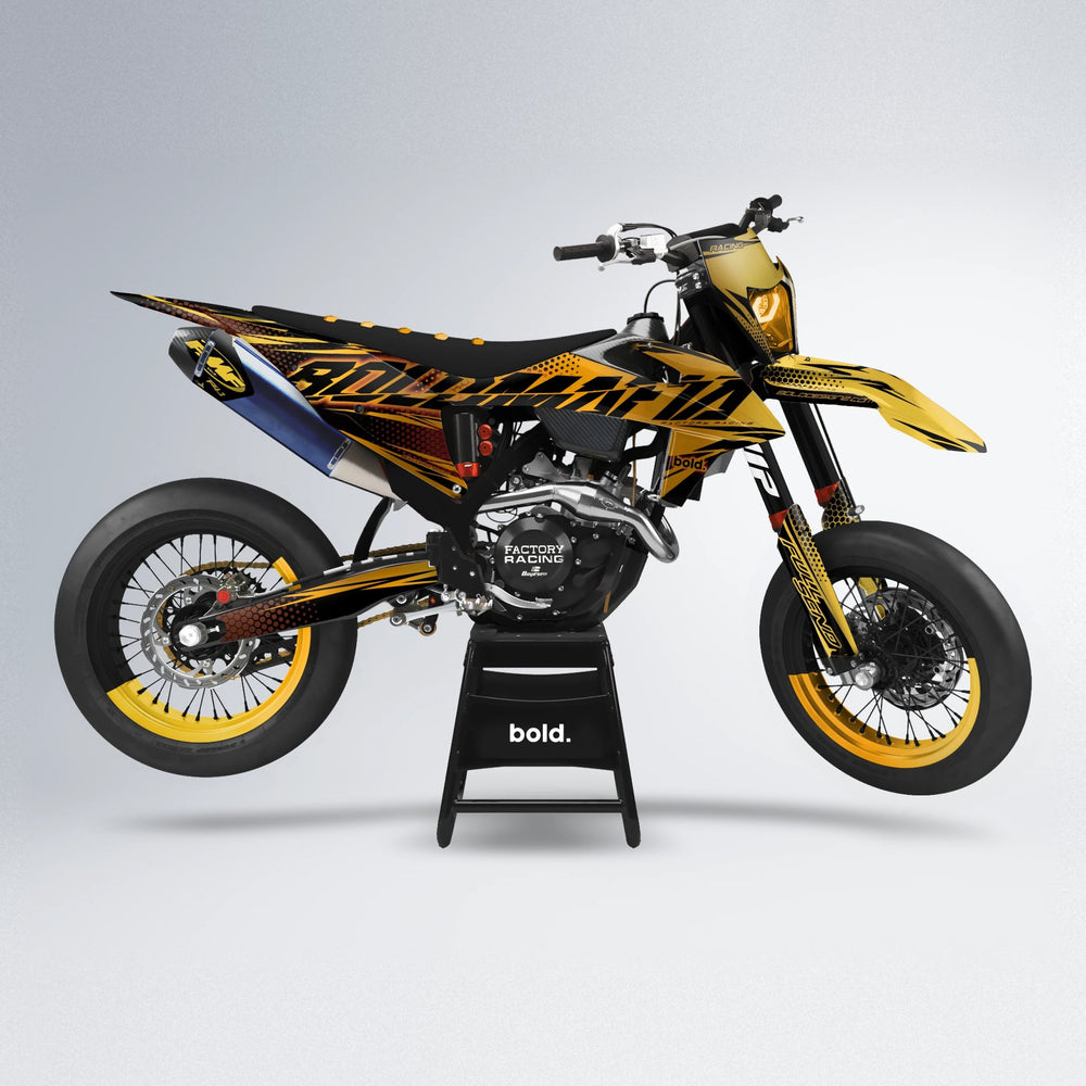 NIGHTFLARE supermoto graphics kit in Gold Chrome