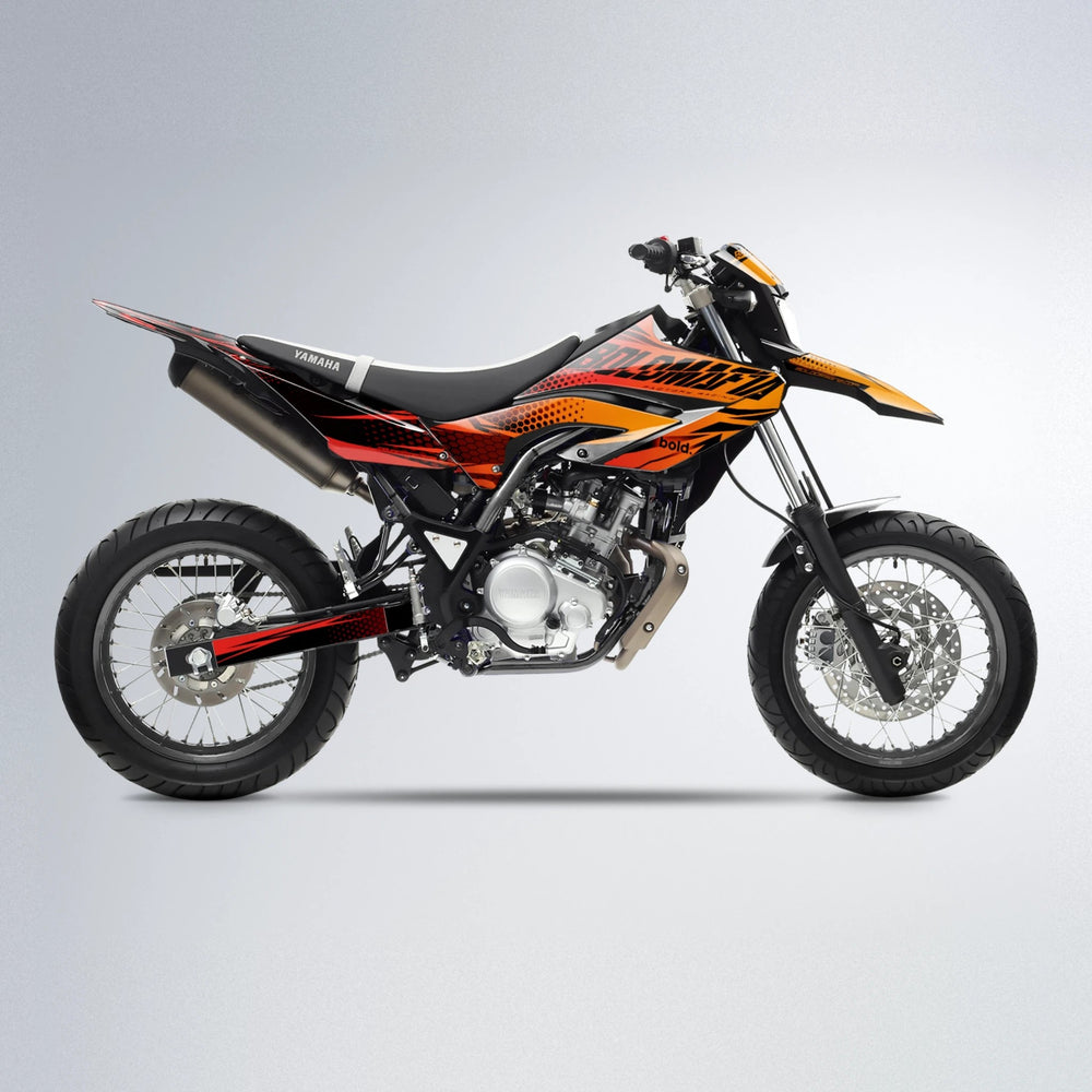 NIGHTFLARE Yamaha WR 125X supermoto graphics kit in Red & Orange