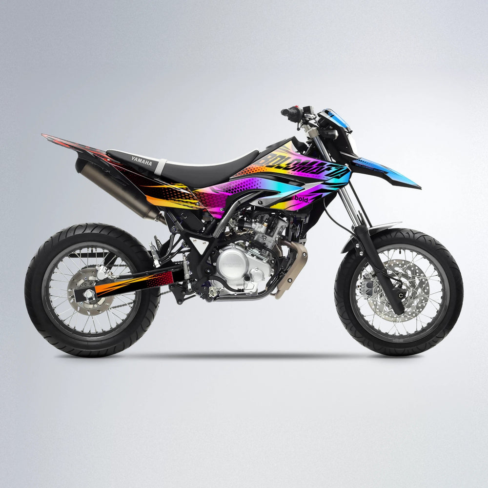 NIGHTFLARE Yamaha WR 125X supermoto graphics kit in Sunset Fade