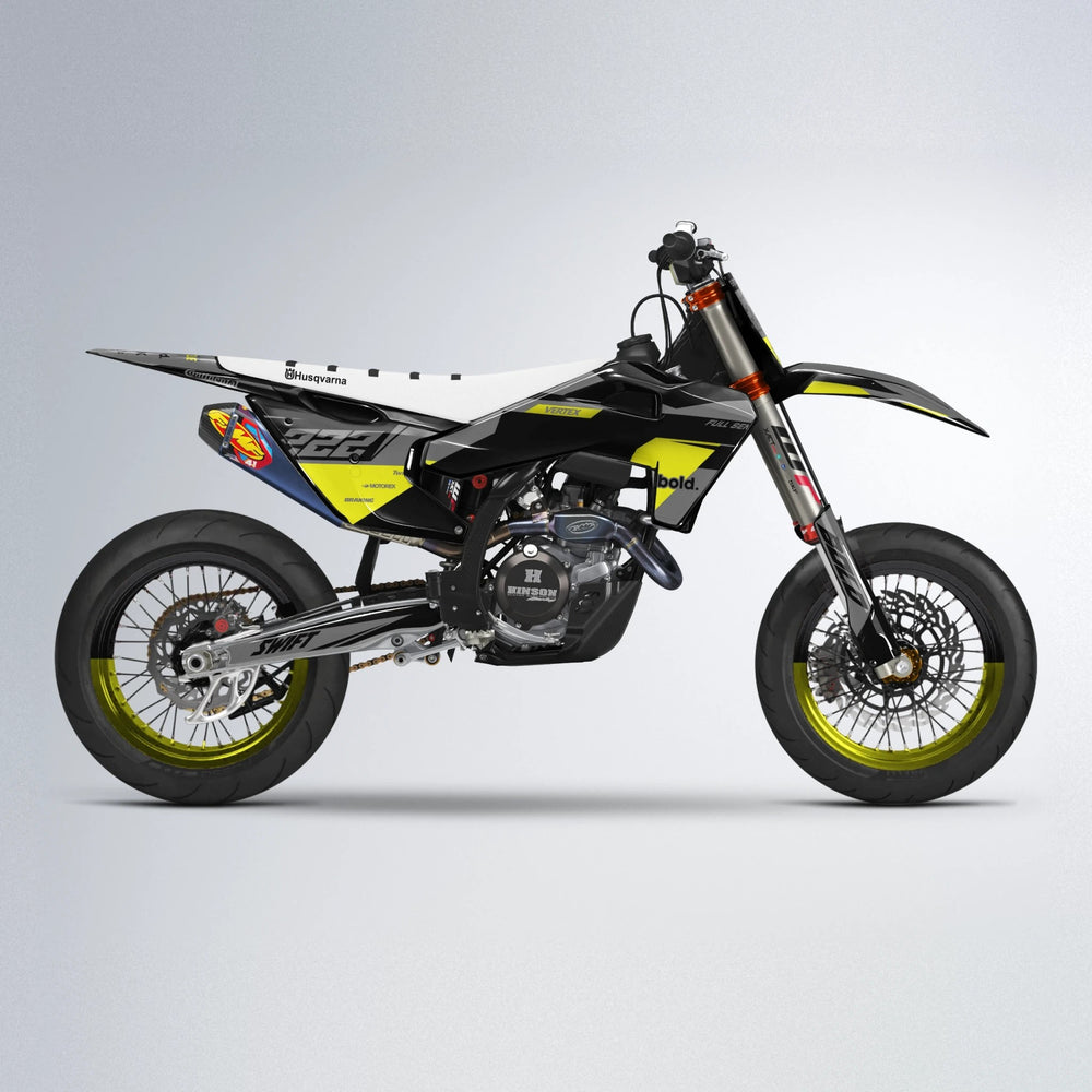 NOMAD Husqvarna FE/TE supermoto graphics kit in Custom Colour