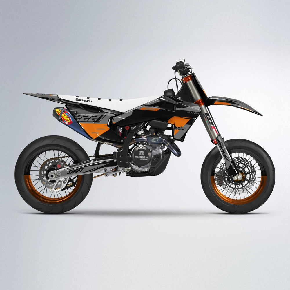 NOMAD Husqvarna FE/TE supermoto graphics kit in Orange
