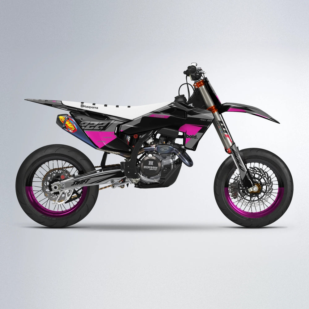 NOMAD Husqvarna FE/TE supermoto graphics kit in Pink