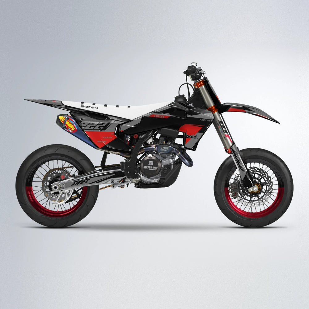 NOMAD Husqvarna FE/TE supermoto graphics kit in Red