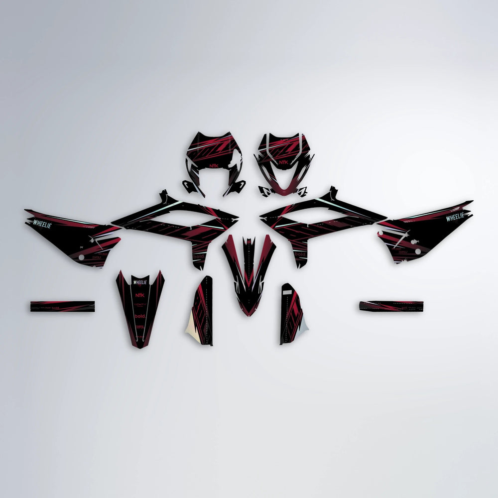 NTK V2 Beta graphics kit parts layout in Black & Red