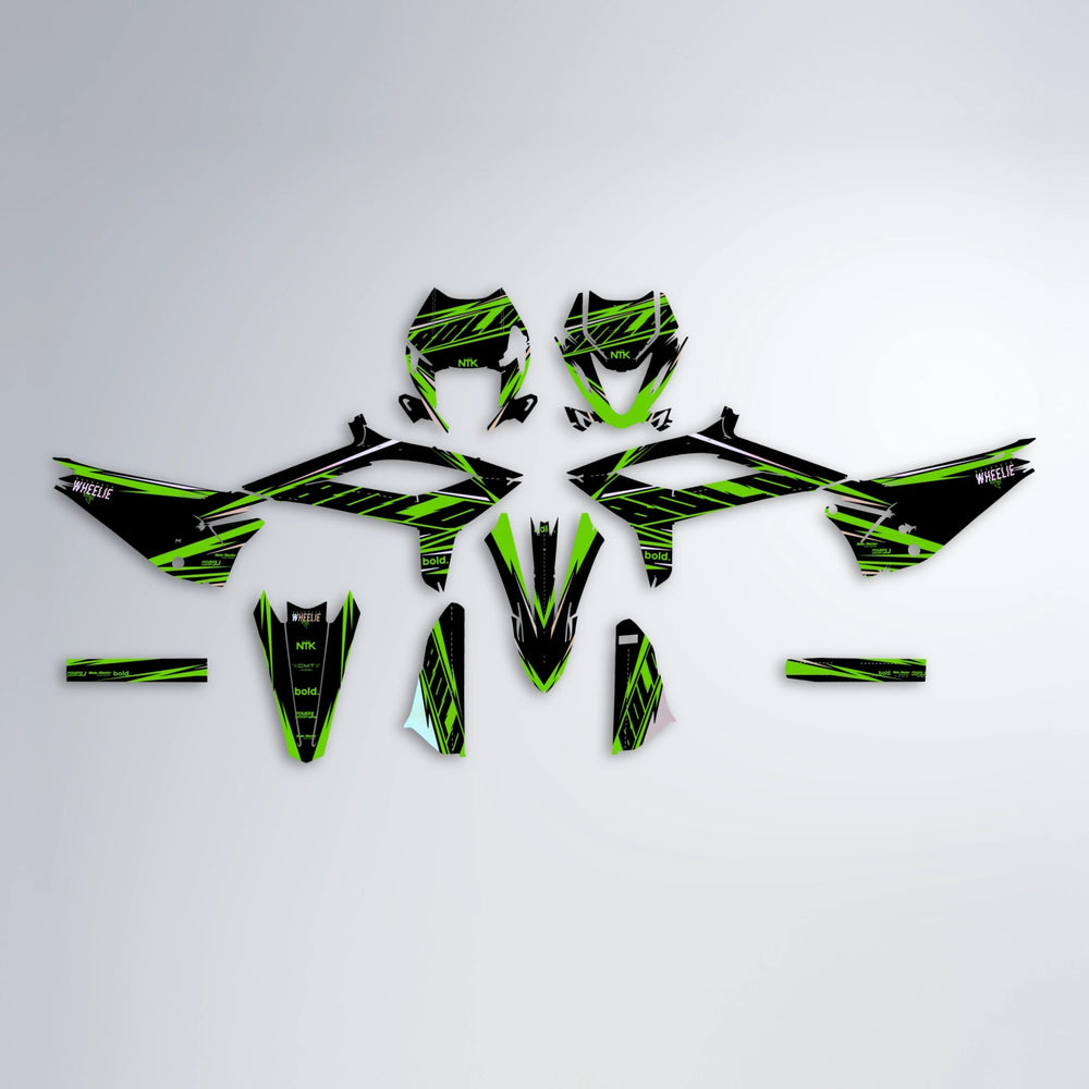 NTK V2 Beta graphics kit parts layout in Green