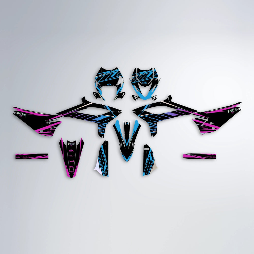 NTK V2 Beta graphics kit parts layout in Pink & Light Blue