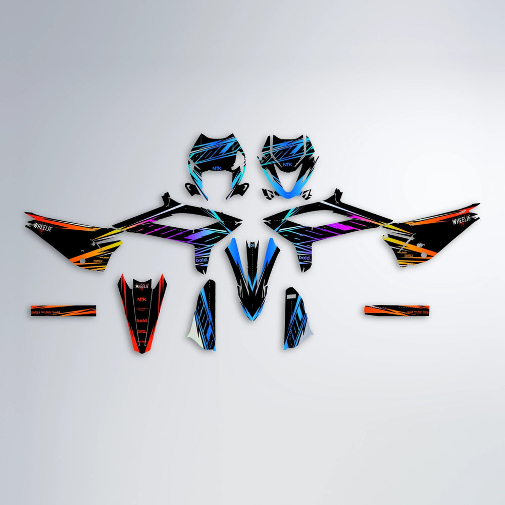NTK V2 Beta graphics kit parts layout in Sunset Fade